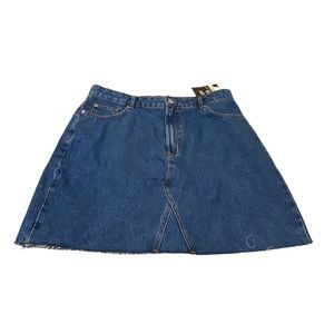 Primark Denim Co. Blue Denim Raw Hem Mini Skirt Sz 14
